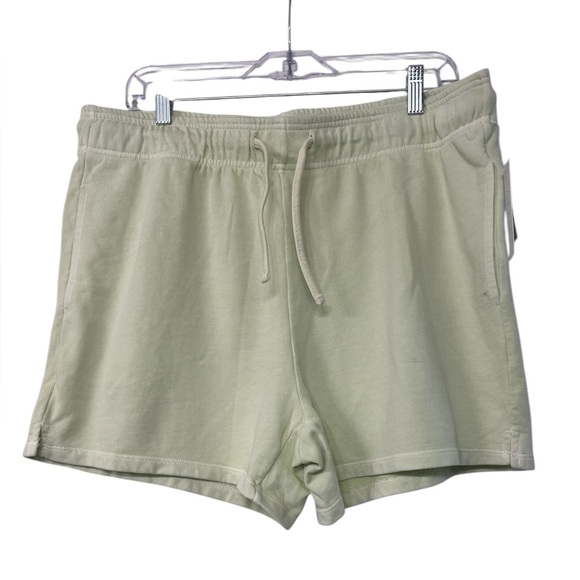 Abound Lime Green Drawstring Pocket Shorts Cotton Pull-On Size Large - Picture 1 of 6